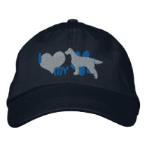 I Love my Gordon Setter Embroidered Hat (Blue) embroidered hats by MenagerieMayhem I Love my Gordon Setter Embroidered Hat (Blue) embroidered hats