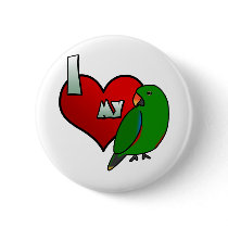 I Love my Grand Eclectus buttons by MenagerieMayhem I Love my Grand Eclectus buttons
