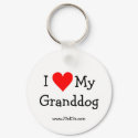 I Love My Granddog Keychain