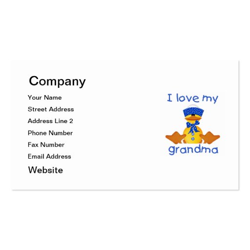 I love my grandma (boy ducky) business card templates