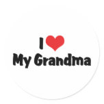 I Love My Grandma Round Sticker