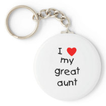 I Love My Great Aunt Keychains