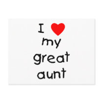 I Love My Great Aunt Post Cards