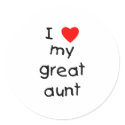 I Love My Great Aunt stickers