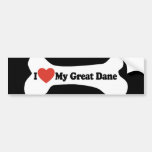 I Love My Great Dane  - Dog Bone Bumper Sticker