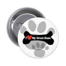 I Love My Great Dane  - Dog Bone Pins