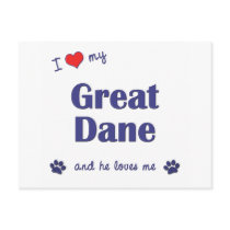 I Love My Great Dane (Male Dog) Post Card