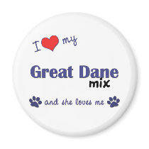 I Love My Great Dane Mix (Female Dog) magnets