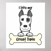 I Love My Great Dane Print