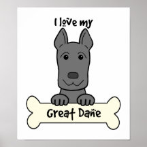 I Love My Great Dane Print