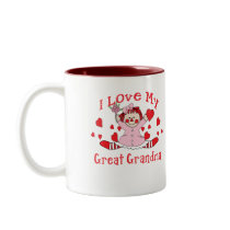 I love My Great Grandma Rag Doll & Hearts Coffee Mugs