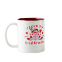 I love My Great Grandma Rag Doll & Hearts mugs