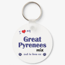 I Love My Great Pyrenees Mix (Male Dog) keychains