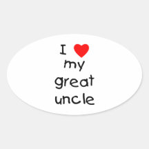 I Love My Great Uncle Oval Stickers