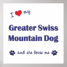 I Love My Greater Swiss Mountain Dog (Female Dog) Print