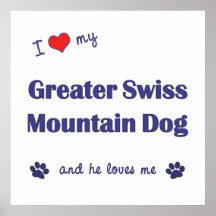 I Love My Greater Swiss Mountain Dog (Male Dog) Print
