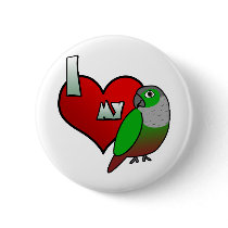 I Love my Green Cheeked Conure buttons by MenagerieMayhem I Love my Green Cheeked Conure buttons