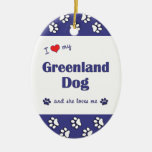I Love My Greenland Dog (Female Dog) Ornaments