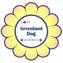 I Love My Greenland Dog (Female Dog) Acrylic Cut Outs