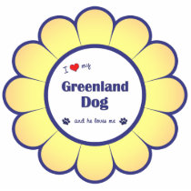 I Love My Greenland Dog (Male Dog) Ornament photo sculptures