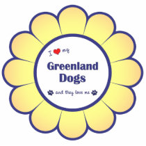 I Love My Greenland Dogs (Multi Dogs) Ornament photo sculptures