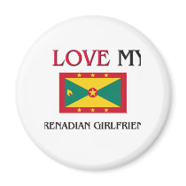 I Love My Grenadian Girlfriend Fridge Magnets