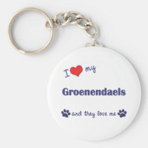 I Love My Groenendaels (Multiple Dogs) Keychain