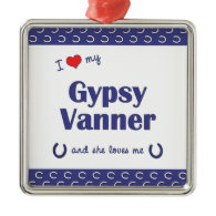 I Love My Gypsy Vanner (Female Horse) Ornaments