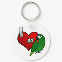 I Love my Hahn's Macaw Keychain by MenagerieMayhem I Love my Hahn's Macaw Keychain