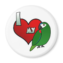 I Love my Hahn's Macaw magnets by MenagerieMayhem I Love my Hahn's Macaw magnets