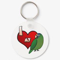 I Love my Half Moon Conure Keychain
