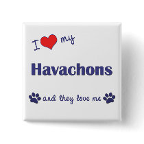 I Love My Havachons (Multiple Dogs) buttons