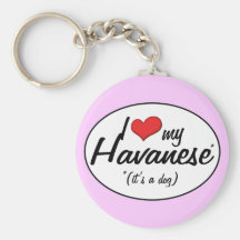I Love My Havanese (It's a Dog) Keychain