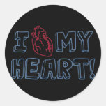 I Love My Heart Round Stickers