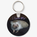 I Love My Hedgehog Keychain