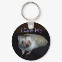 I Love My Hedgehog Keychain