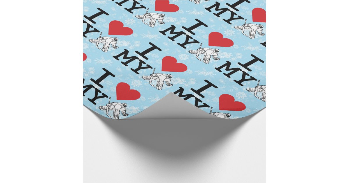 i love my hockey goalie christmas gift wrap zazzle i love my hockey goalie christmas gift wrap zazzle