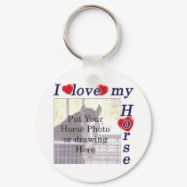 I love my Horse: Add your Photo or Text keychains by HorseTeez I love my Horse: Add your Photo or Text keychains