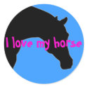 "I love my horse" blue Stickers
