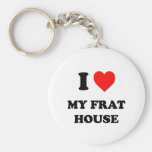 I Love My House Keychain
