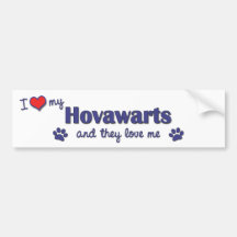 I Love My Hovawarts (Multiple Dogs) Bumper Stickers