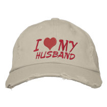 I Love My Husband embroidered hats
