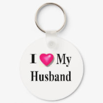 i love my husband keychains