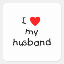I Love My Husband Square Stickers