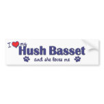 I Love My Hush Basset (Female Dog) Bumper Stickers