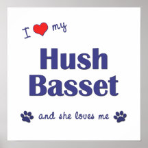 I Love My Hush Basset (Female Dog) Poster