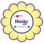 I Love My Husky Mix (Female Dog) Photo Cut Outs