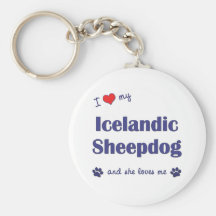 I Love My Icelandic Sheepdog (Female Dog) Key Chain