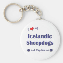I Love My Icelandic Sheepdogs (Multiple Dogs) Keychains