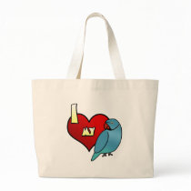 I Love my Indian Ringneck Parakeet bags by MenagerieMayhem I Love my Indian Ringneck Parakeet bags